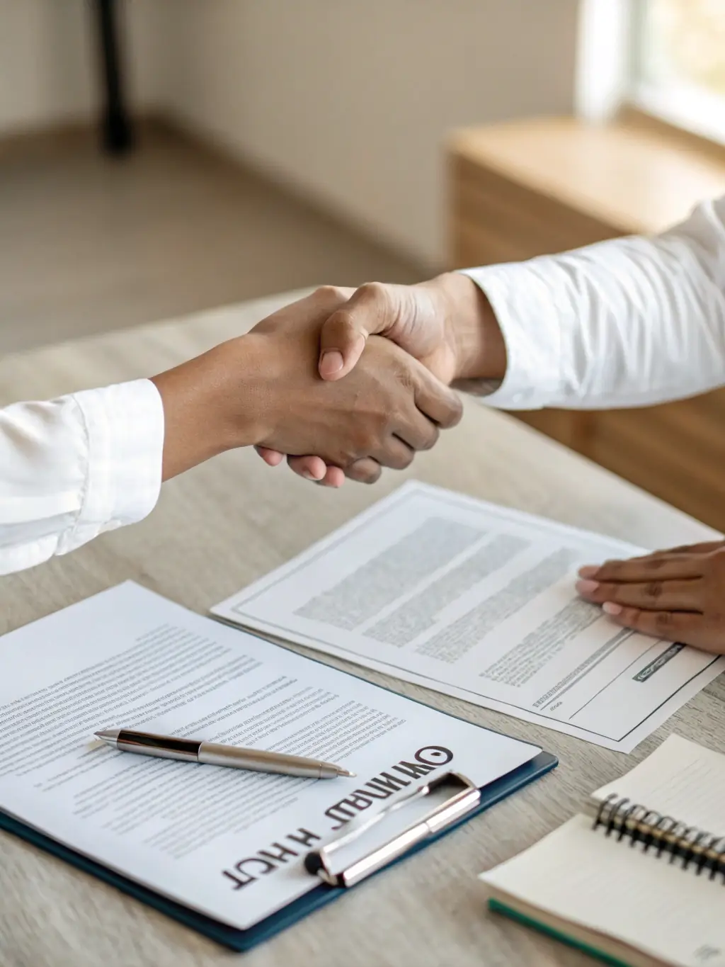 A visual representation of a negotiation table with balanced scales, symbolizing fairness and mutual benefit in deal-making.